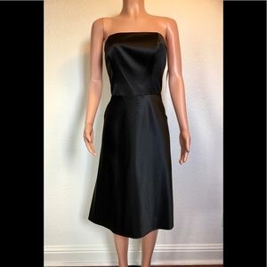 ABS BY ALLEN SCHWARTZ striped satin gown